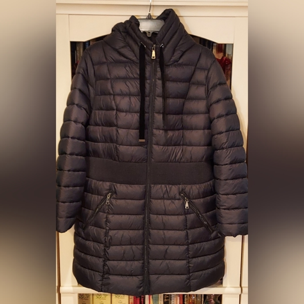 Tahari Black Puffer Coat